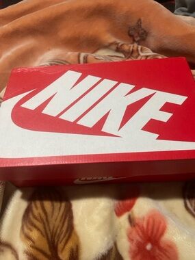 Nike Red and White Shoe Box with Bold Logo